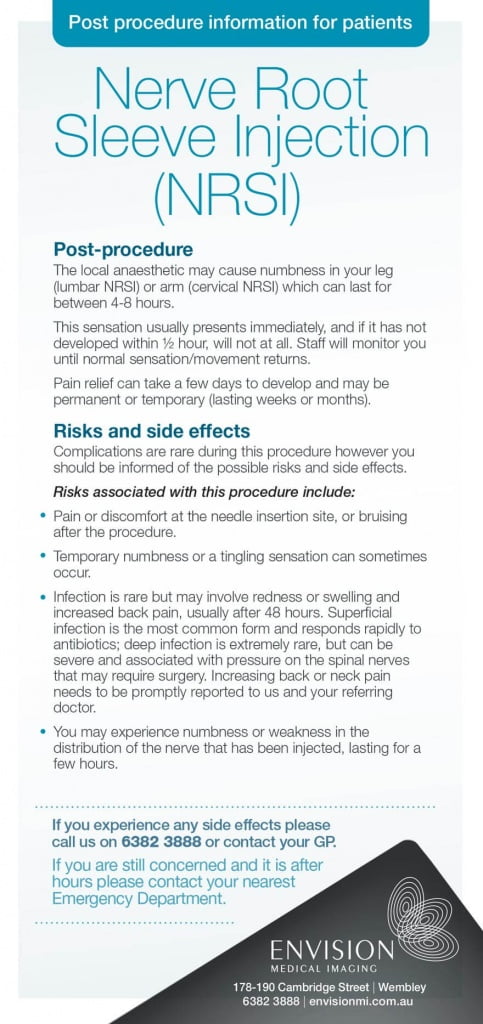 Information Card Post Procedure NRSI